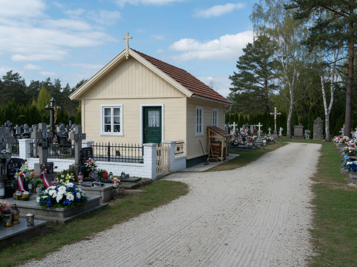 Zespół Czysty Domek — praca przy domku cmentarnym w Kielcach